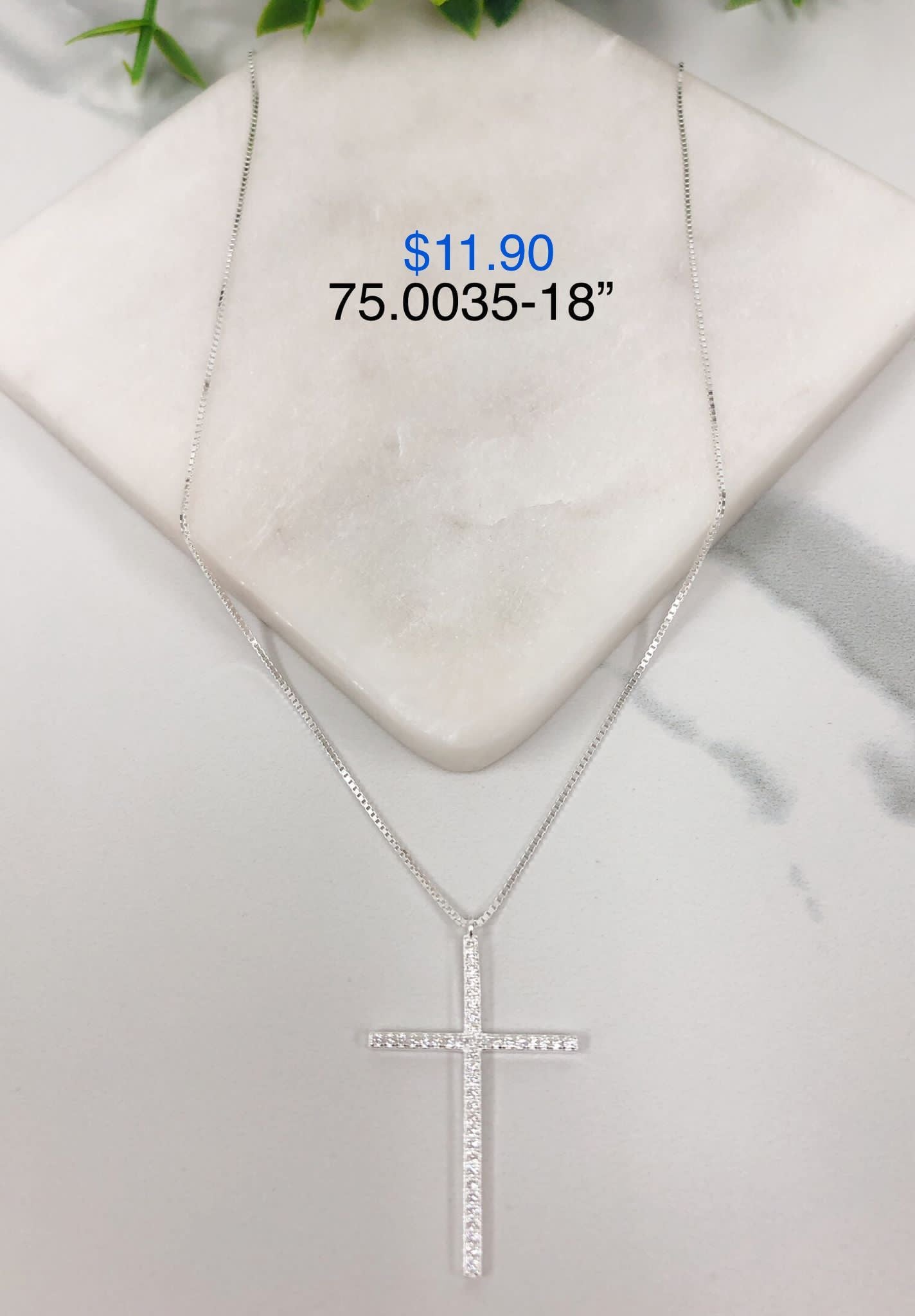 Silver 925 Cross Pendant Chain 75.0035-18"