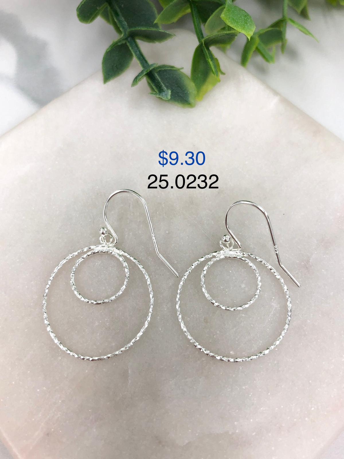 Silver 925 double hoop earrings 25.0232
