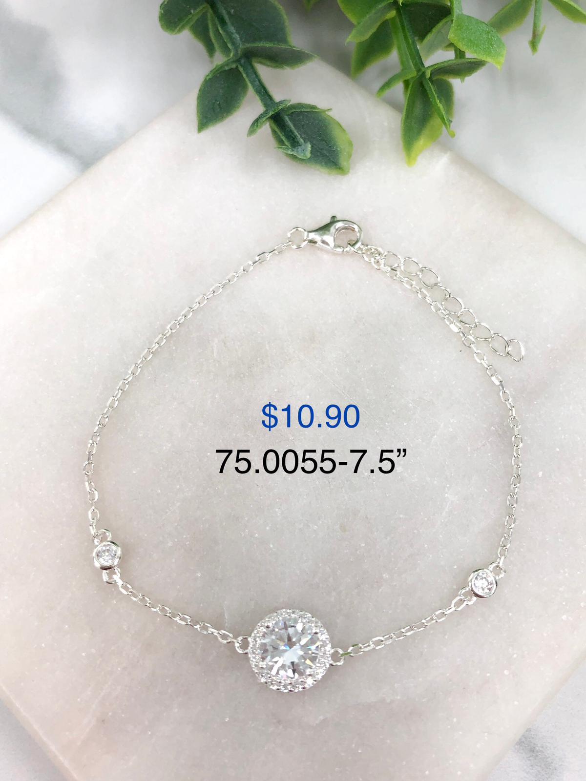 Silver 925 Bracelet with big light point 75.0055-7.5"