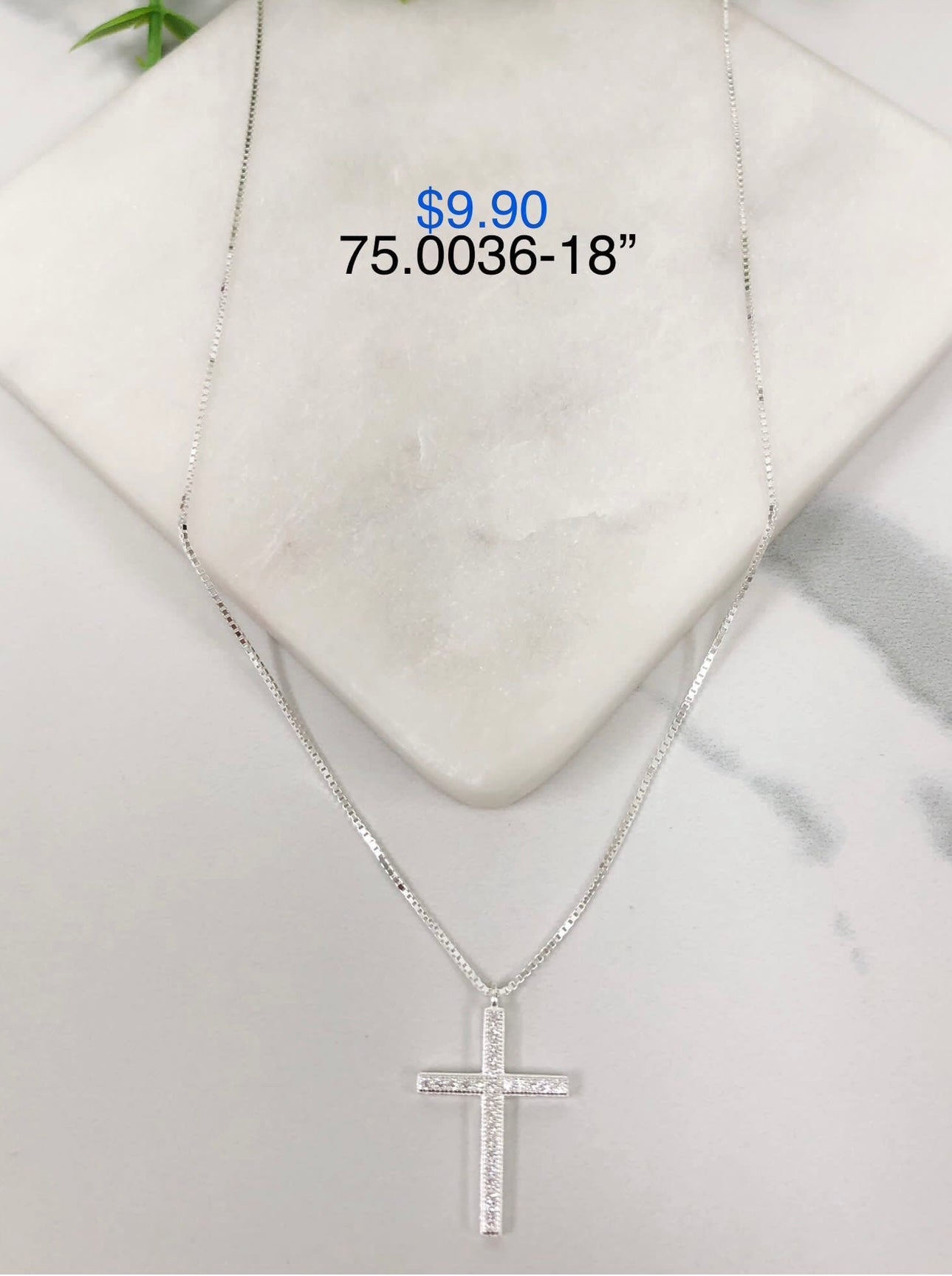 Silver 925 Chain with small cross pendant 75.0036-18"