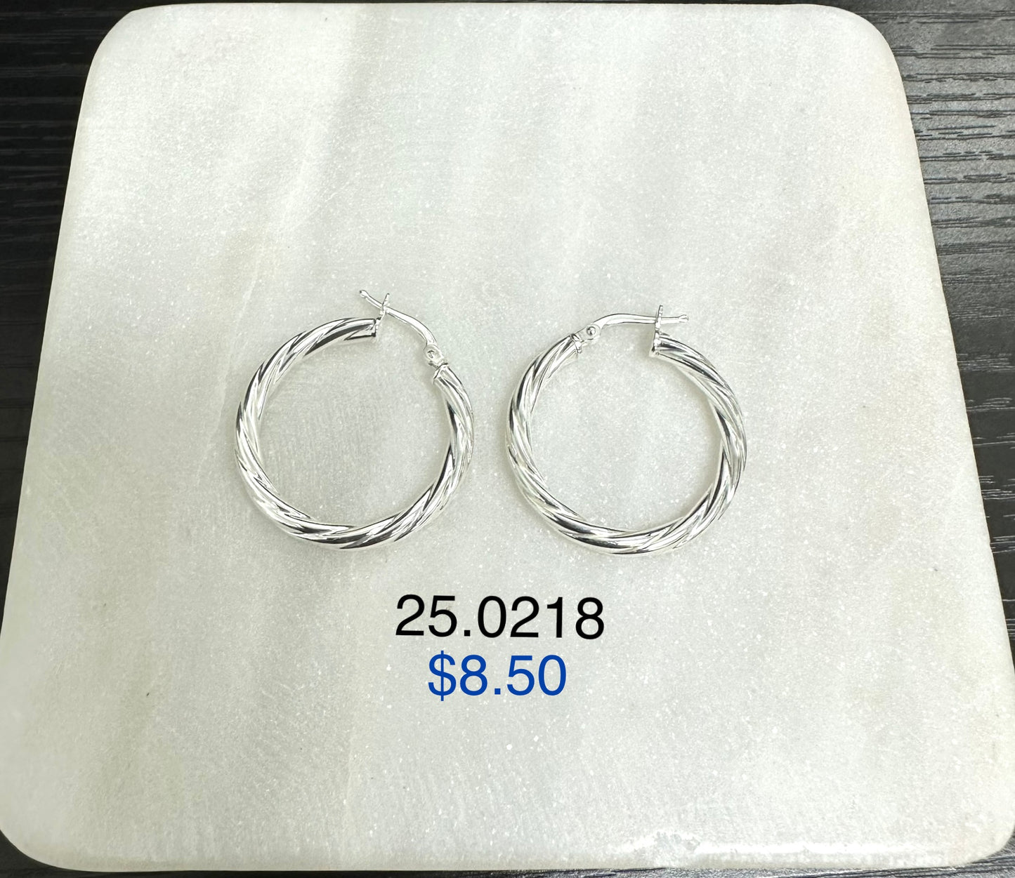 Silver 925 Twisted hoop silver earrings 25.0218