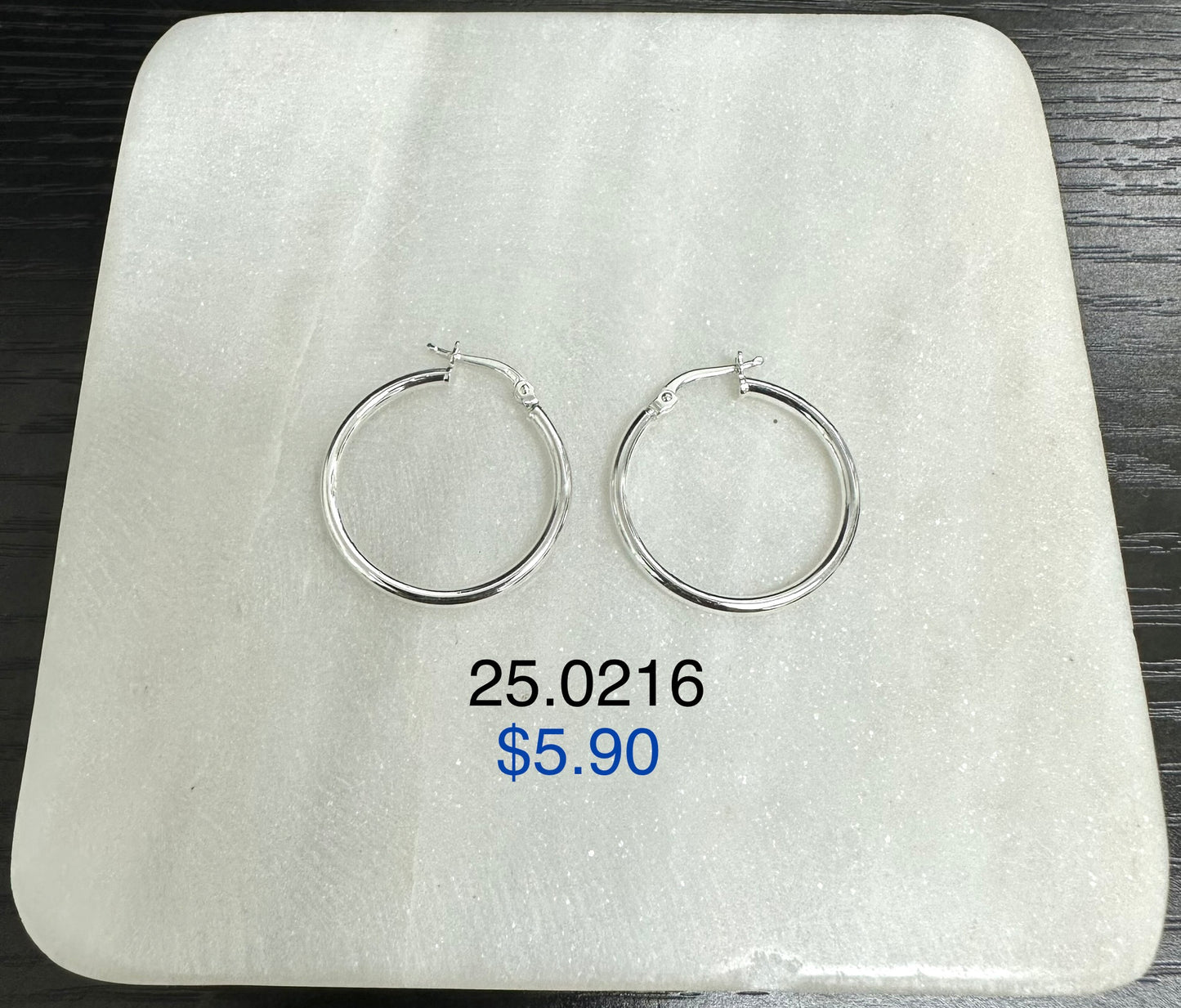 Silver 925 hoop earrings medium thickness 25.0216