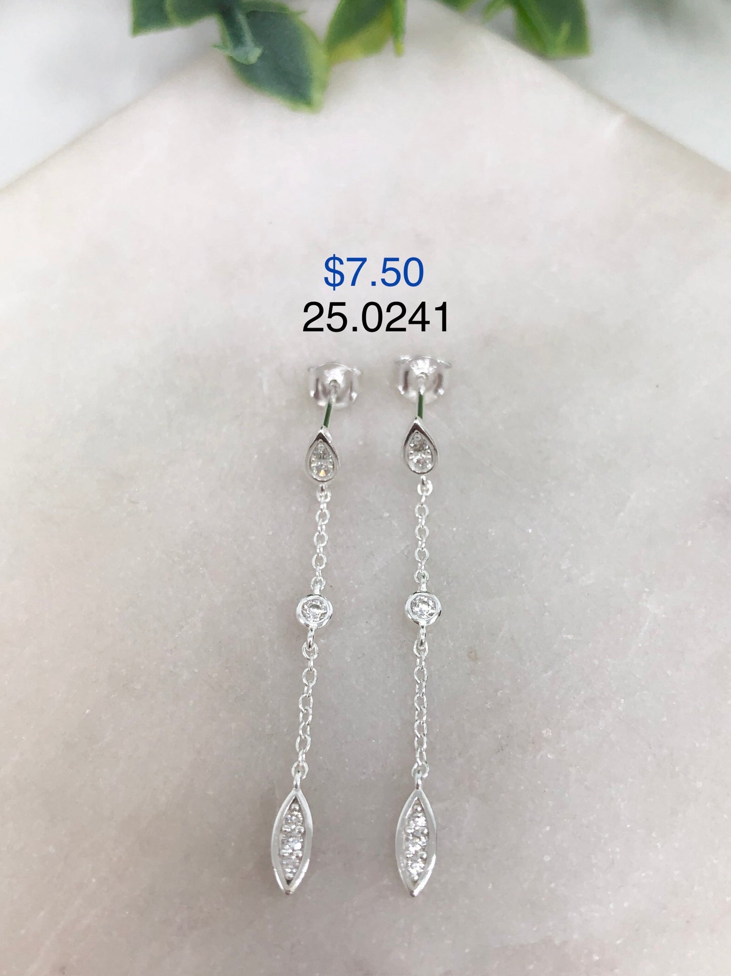 Silver 925 waterfall style chain earrings 25.0241