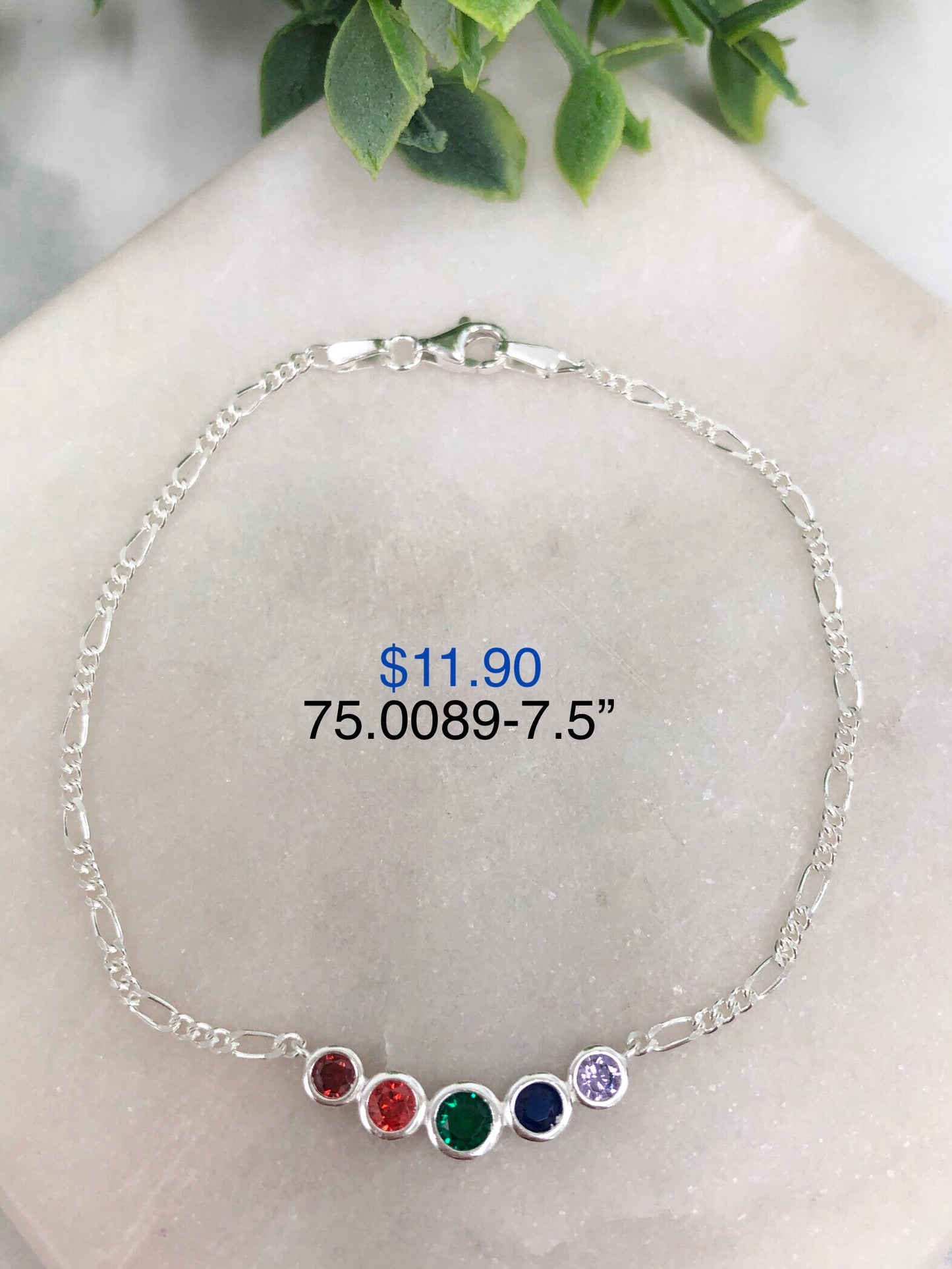 Silver 925 bracelet with colorful charms 75.0089-7.5"