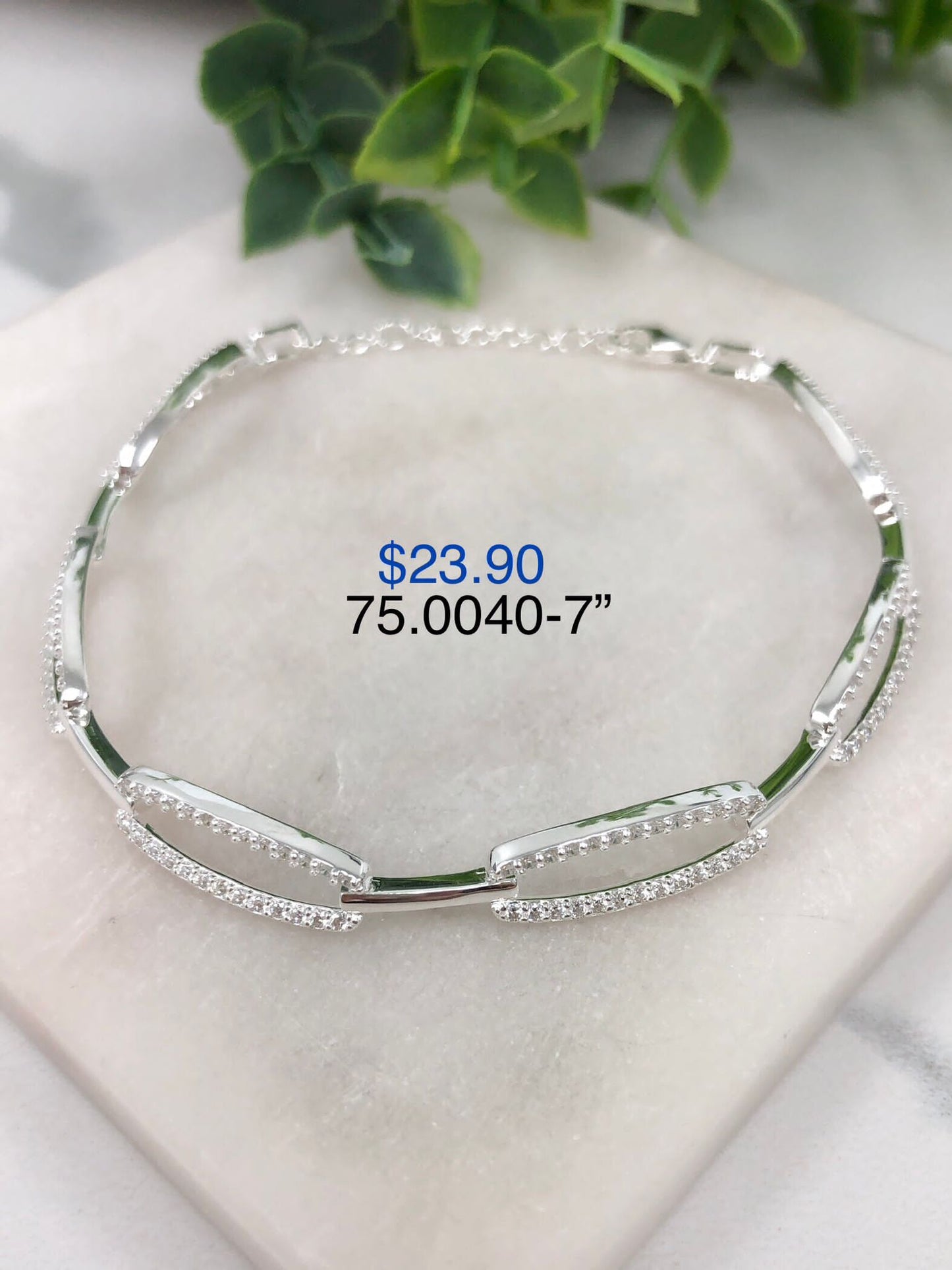 Silver 925 Bracelet with traced chains 75.0040-7"