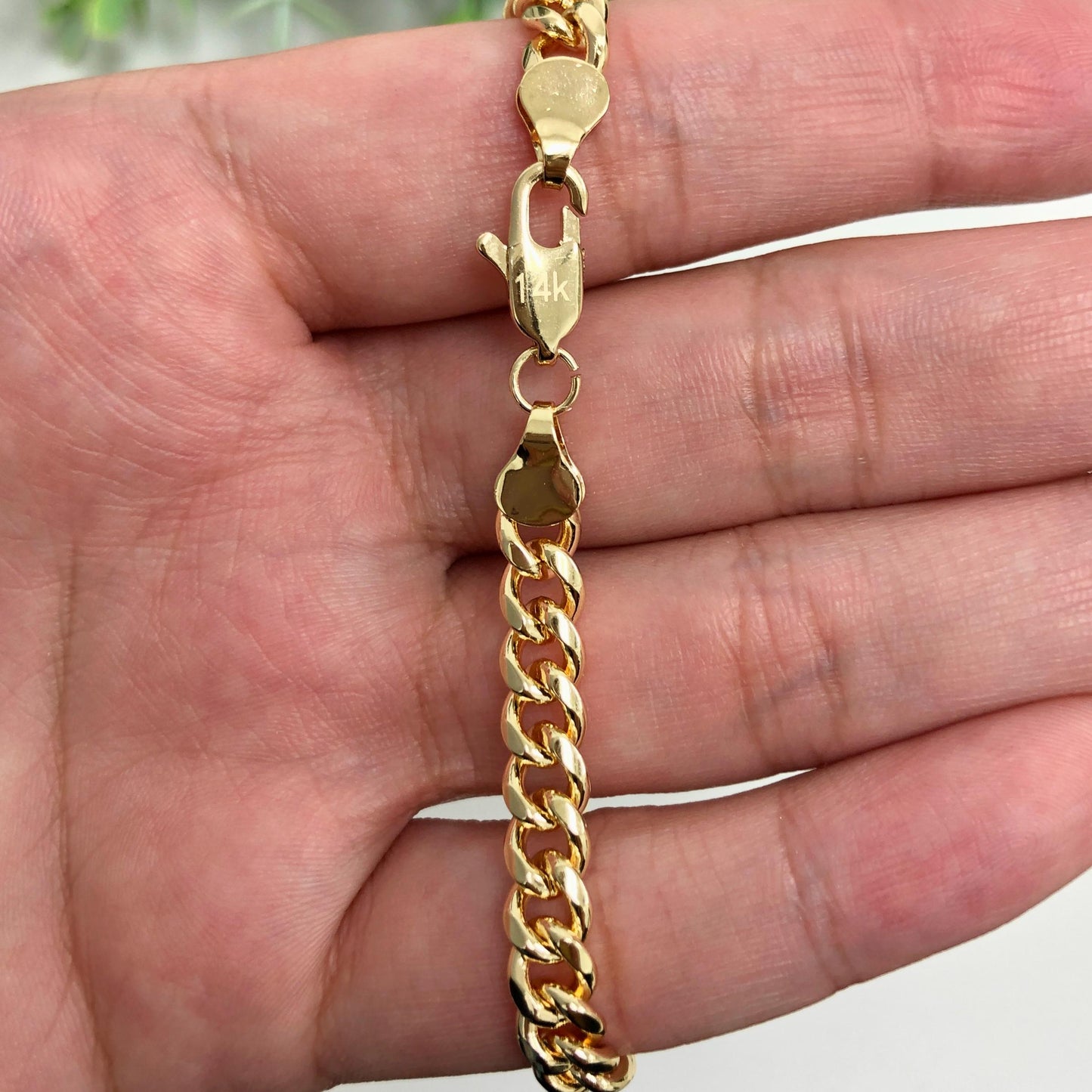 14k Gold Filled 6mm Cuban Link Chain or Bracelet, 6mm Curb Link Chain, 22", 24", 26" Long, or 8.5" Bracelet, Unisex Chain, Wholesale Jewelry