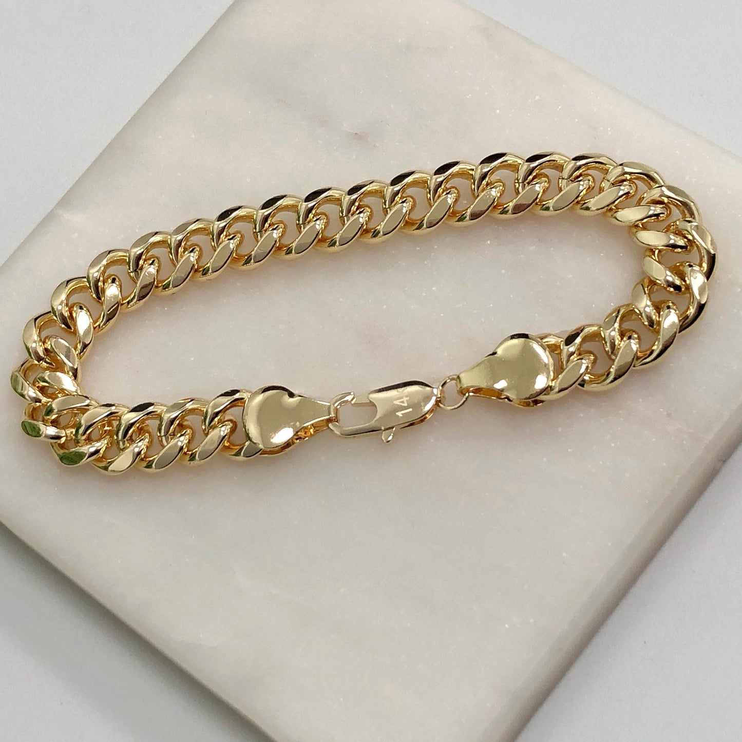 14k Gold Filled 10mm Cuban Link Chain or Bracelet, 10mm Curb Link Chain, 22", 24", 26" Long, or 8.5" Bracelet, Wholesale Jewelry