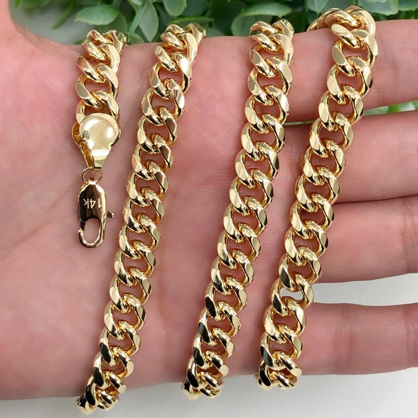 14k Gold Filled 10mm Cuban Link Chain or Bracelet, 10mm Curb Link Chain, 22", 24", 26" Long, or 8.5" Bracelet, Wholesale Jewelry