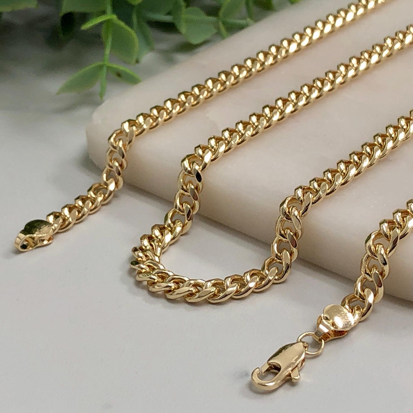 14k Gold Filled 6mm Cuban Link Chain or Bracelet, 6mm Curb Link Chain, 22", 24", 26" Long, or 8.5" Bracelet, Unisex Chain, Wholesale Jewelry