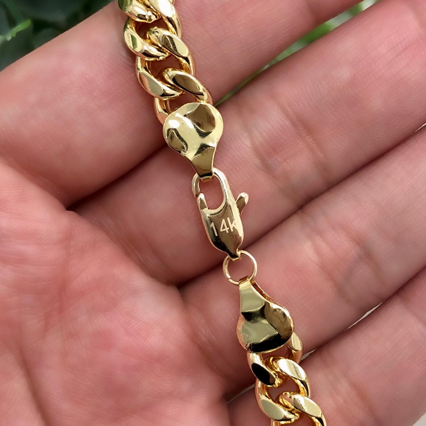 14k Gold Filled 8mm Cuban Link Chain or Bracelet, 8mm Link Chain, 22", 24", 26" Long, or 8.5" Bracelet, Unisex Chain, Wholesale Jewelry