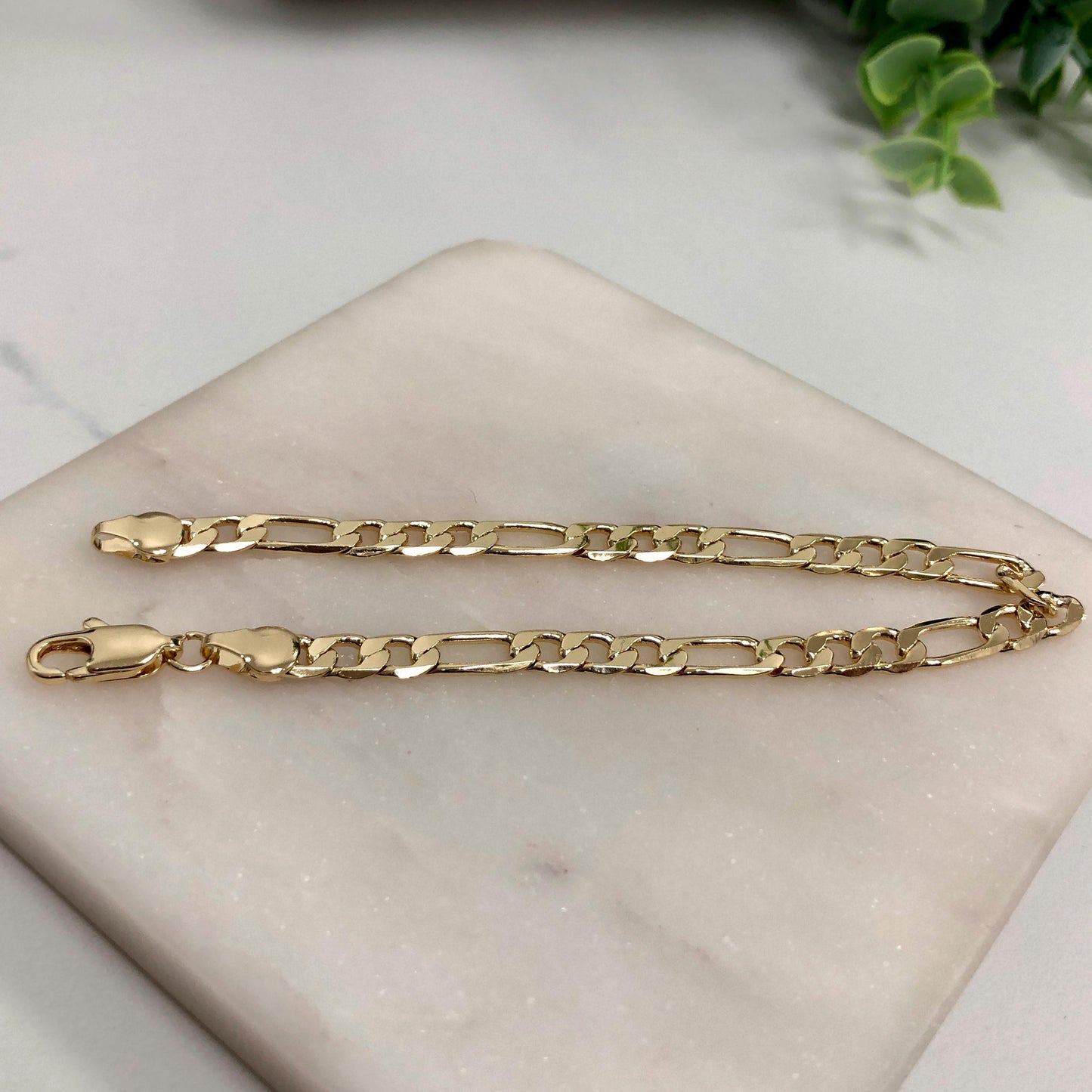 14K Gold Filled 5.25mm Figaro Chain Link or Bracelet, 24" Long or 8.5" Bracelet, or 14K Gold Filled 7mm Figaro Chain Link 24" Long